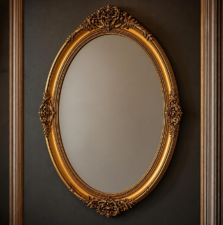 an oval mirror